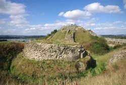 Sandal Castle keep with barbican